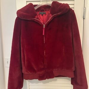 Generation Love Deep Red Faux Fur Jacket